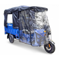 Тент защитный для грузового электротрицикла Rutrike 2000x1200 Титан с боковыми стенками